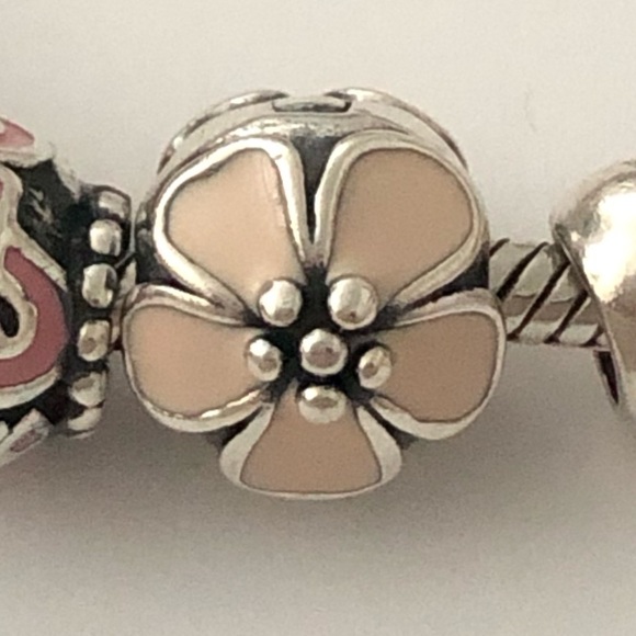 💕3/$85 Pink Cherry Blossom PANDORA 925 Clip - Picture 8 of 10